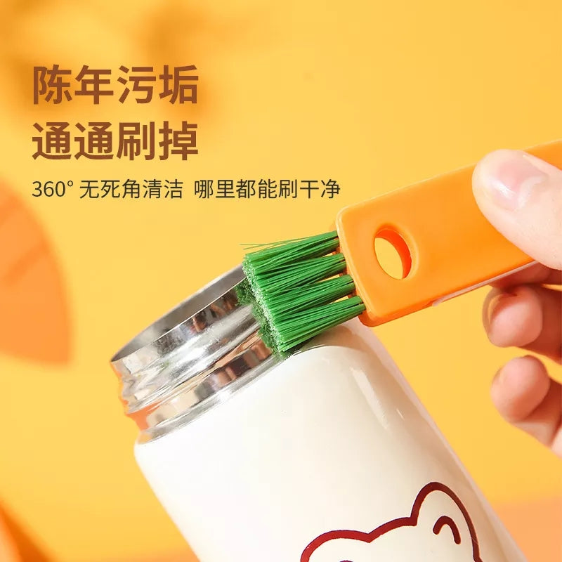 3 In 1 Carrot Shaped Cleaning Brush With Nylon Wire