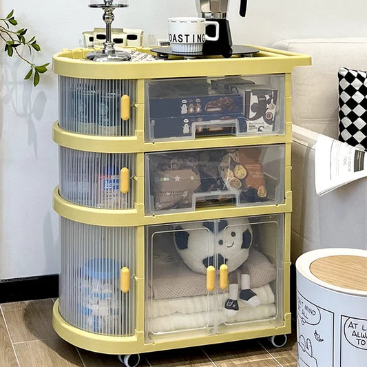 3 Tiered Foldable Storage Cabinet Freestanding Toy Organizing Cart