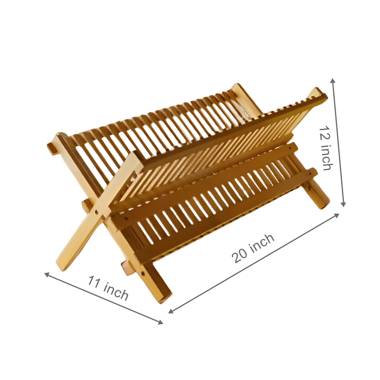 Multi-Layer Foldable Bamboo Dish Rack