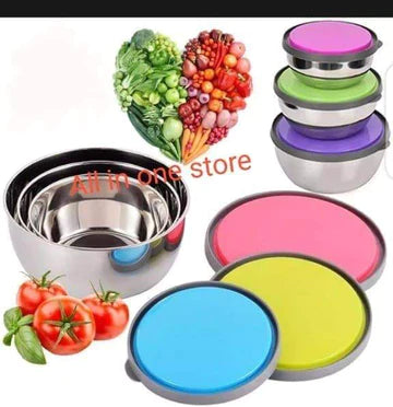 3 Pcs Steel Bowl Set