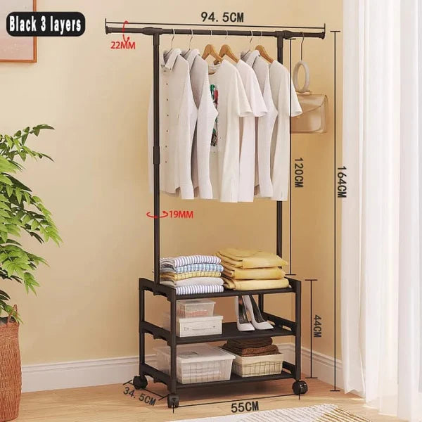 3-layer attachable cloth rack