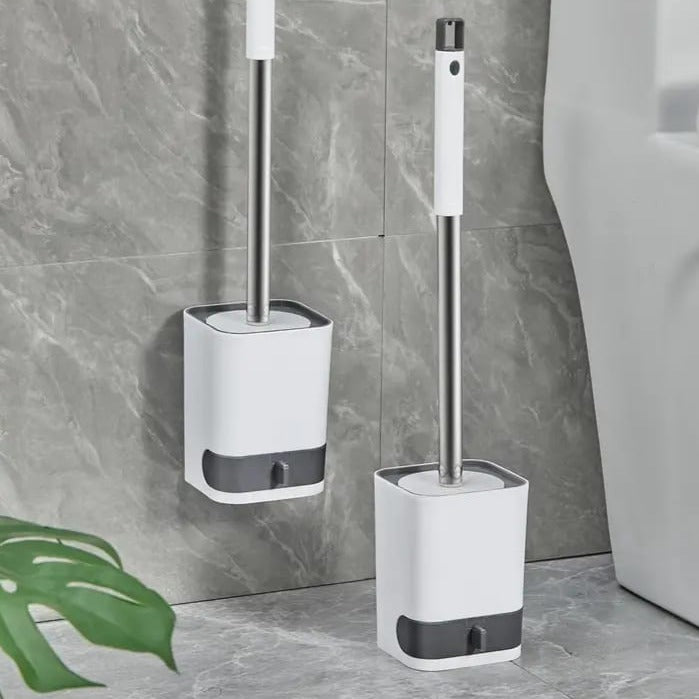 Wall Hanging Toilet Brush With Drainer Holder