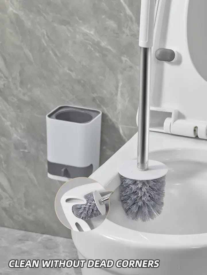 Wall Hanging Toilet Brush With Drainer Holder