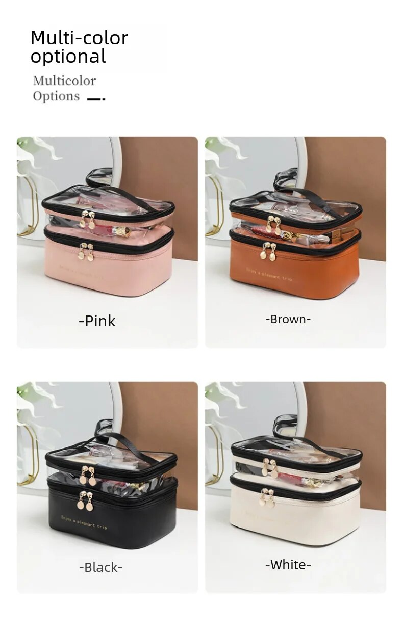 Dual Compartment cosmetic bag