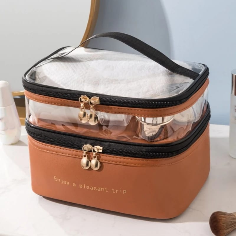 Dual Compartment cosmetic bag