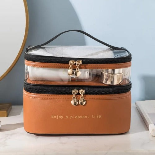 Dual Compartment cosmetic bag