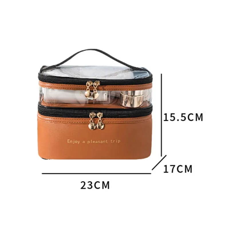 Dual Compartment cosmetic bag